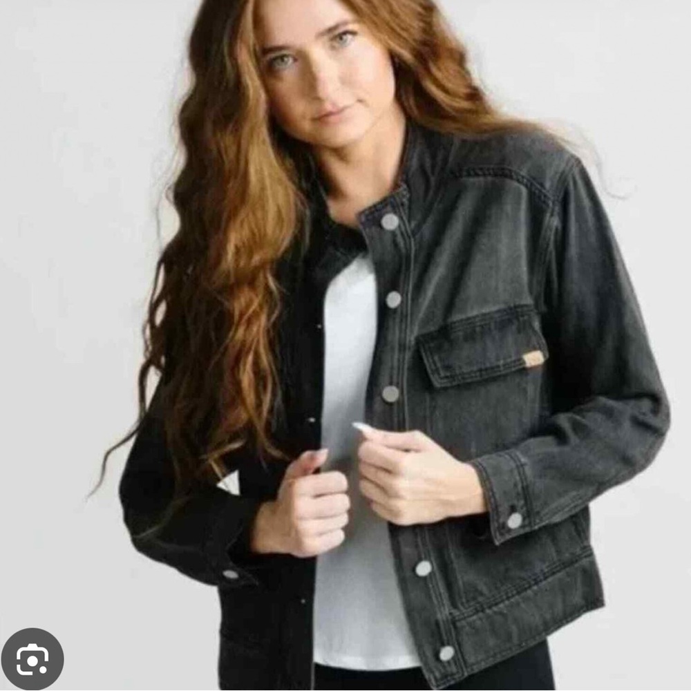 NWT ZYIA faded black denim jacket